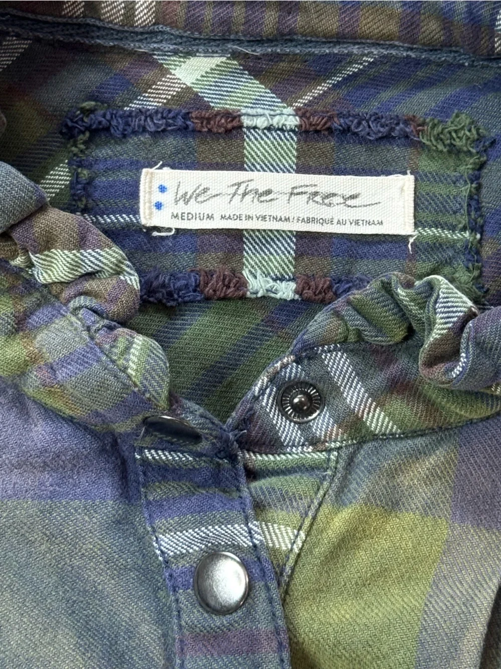 Free People We The Free Emily Plaid Top size M
